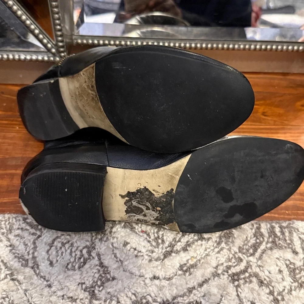 Cole Haan Black Leather Ankle Booties - Picture 3 of 4